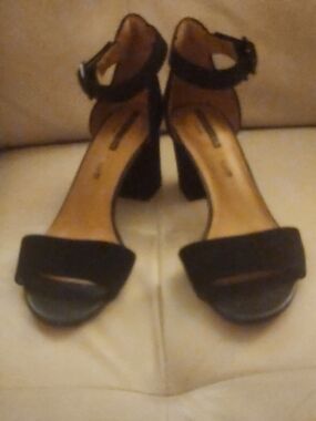 Clarks Black Ankle-Strap Block Heels
